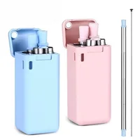 Foldable Retractable Stainless Steel Travel Straw